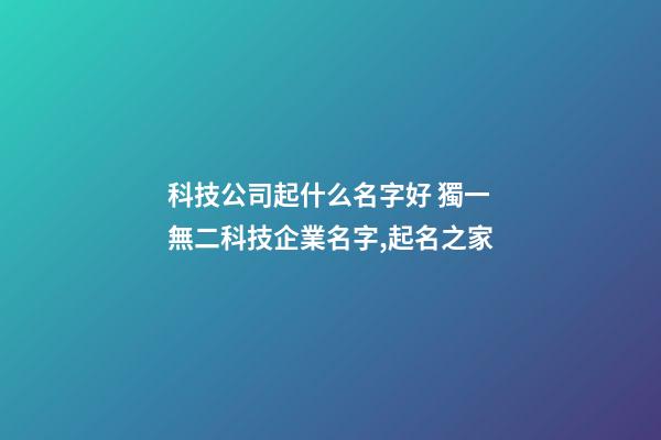 科技公司起什么名字好 獨一無二科技企業名字,起名之家